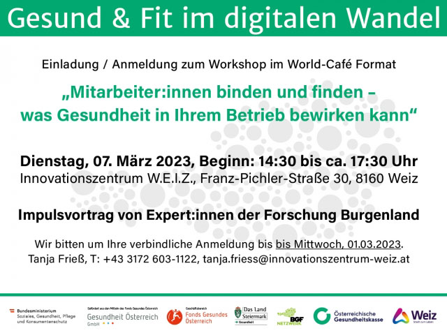 BGF Impuls-Workshop zur betrieblichen Gesundheitsförderung